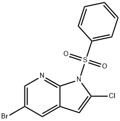 5-Bromo-2-chloro-1-(phenylsulfonyl)-1H-pyrrolo[2,3-b]pyridine Struktur