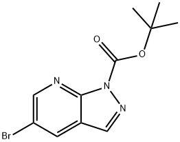 1-BOC-5-溴-1H-吡唑并[3,4-B]吡啶 结构式