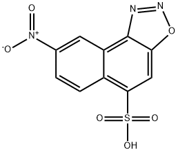 8-ニトロナフト[1,2-d][1,2,3]オキサジアゾール-5-スルホン酸 化学構造式