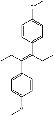 (E)-3,4-ビス(4-メトキシフェニル)-3-ヘキセン 化学構造式