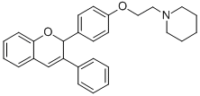 2-[4-[(2-ピペリジノエチル)オキシ]フェニル]-3-フェニル-2H-1-ベンゾピラン 化学構造式
