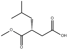 (R)-3-メトキシカルボニル-5-メチルヘキサン酸 化学構造式
