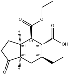 (3aS,4S,5S,6R,7aS)-4-(ethoxycarbonyl)-6-ethyl-1-oxooctahydro-1H-indene-5-carboxylic acid Structure