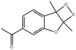 1-(2a,7b-Dihydro-2a,7b-dimethyl-1,2-dioxeto(3,4-b)benzofuran-5-yl)etha none 结构式