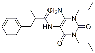 Benzenepropanamide,  N-(6-amino-1,2,3,4-tetrahydro-2,4-dioxo-1,3-dipropyl-5-pyrimidinyl)--alpha--methyl- Struktur