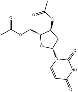 2'-デオキシ-3'-O,5'-O-ジアセチルウリジン 化学構造式