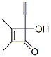 2-Cyclobuten-1-one, 4-ethynyl-4-hydroxy-2,3-dimethyl- (9CI) Structure