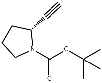 1-Pyrrolidinecarboxylic acid, 2-ethynyl-, 1,1-dimethylethyl ester, (2R)- Structure