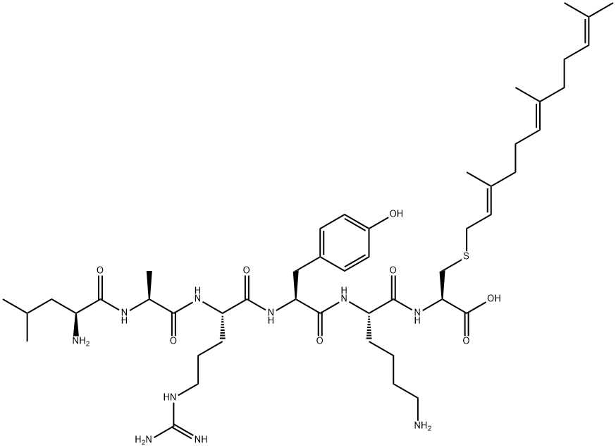 farnesylleucyl-alanyl-arginyl-tyrosyl-lysyl-cysteine Struktur