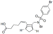 (5Z)-6-[(1R,2R,3R,4S)-3-[[(4-ブロモフェニルスルホニル)(ブロモ)アミノ]メチル]ビシクロ[2.2.1]ヘプタン-2-イル]-5-ヘキセン酸 化学構造式