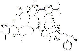 130517-75-8 acetyl-tryptophyl-isoleucyl-alanyl-aminoisobutyryl-isoleucyl-valyl-aminoisobutyryl-leucyl-aminoisobutyryl-proline methyl ester