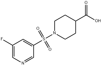 1-(5-fluoropyridin-3-ylsulfonyl)piperidine-4-carboxylic acid Struktur