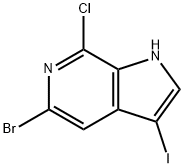 5-溴-7-氯-3-碘-1H-吡咯并[2,3-C]吡啶, 1305325-15-8, 结构式