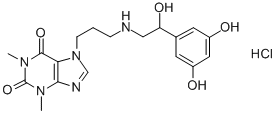 7-[3-[[2-(3,5-dihydroxyphenyl)-2-hydroxyethyl]amino]propyl]-3,7-dihydro-1,3-dimethyl-1H-purine-2,6-dione monohydrochloride|7-[3-[[2-(3,5-dihydroxyphenyl)-2-hydroxyethyl]amino]propyl]-3,7-dihydro-1,3-dimethyl-1H-purine-2,6-dione monohydrochloride