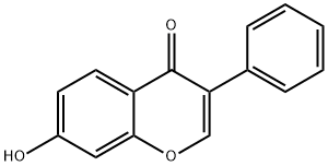 7-ヒドロキシ-3-(フェニル)-4H-1-ベンゾピラン-4-オン 化学構造式