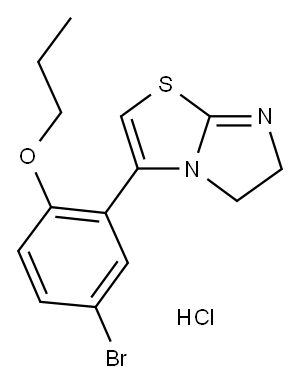 Imidazo(2,1-b)thiazole, 5,6-dihydro-3-(5-bromo-2-propoxyphenyl)-, mono hydrochloride Struktur
