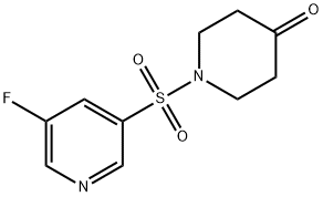 1-(5-fluoropyridin-3-ylsulfonyl)piperidin-4-one Struktur
