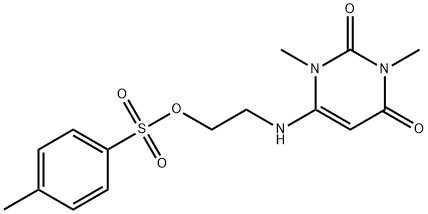 1,3-二甲基-6-[2-(对甲基苯磺酰氧基)乙基胺]-2,4(1H.3H)-嘧啶双酮 结构式