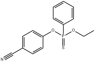 フェニルホスホノチオ酸O-エチルO-(4-シアノフェニル) 化学構造式