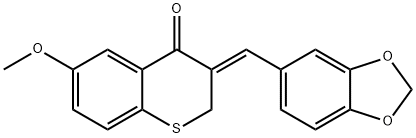 (Z)-2,3-Dihydro-3-(1,3-benzodioxol-5-ylmethylene)-6-methoxy-4H-1-benzo thiopyran-4-one Structure