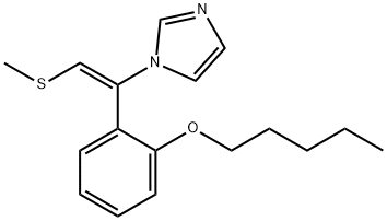 1-[(E)-2-メチルチオ-1-[2-(ペンチルオキシ)フェニル]エテニル]-1H-イミダゾール 化学構造式