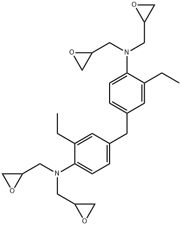 Oxiranemethanamine, N,N-methylenebis(2-ethyl-4,1-phenylene)bisN-(oxiranylmethyl)- Structure