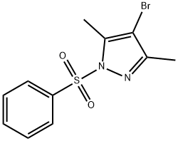 1-ベンゼンスルホニル-4-ブロモ-3,5-ジメチル-1H-ピラゾール 化学構造式