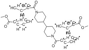 1,1''-([4,4'-BIPIPERIDINE]-1,1'-DIYLDICARBONYL)BIS[1'-(METHOXYCARBONYL) FERROCENE] Structure