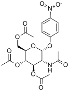 4-硝基苯基 2-(乙酰氨基)-2-脱氧-ALPHA-D-吡喃葡萄糖苷 3,4,6-三乙酸酯 结构式