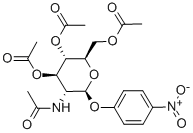 4-硝基苯基 2-乙酰氨基-3,4,6-三-O-乙酰基-2-脱氧-Β-D-吡喃葡糖苷, 13089-27-5, 结构式