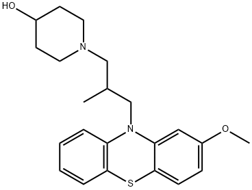 1-[3-(2-メトキシ-10H-フェノチアジン-10-イル)-2-メチルプロピル]ピペリジン-4-オール 化学構造式