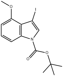 3-碘-4-甲氧基-1H-吲哚-1-羧酸甲酯 叔丁酯, 1309365-09-0, 结构式