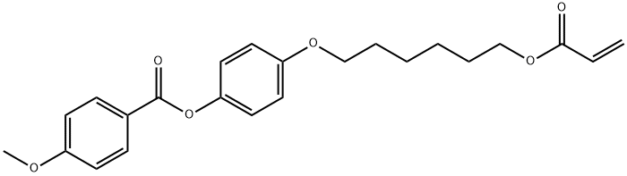 p-アニス酸4-[6-(アクリロイルオキシ)ヘキシルオキシ]フェニル 化学構造式