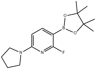 2-Fluoro-6-(pyrrolidin-1-yl)-3-(4,4,5,5-tetramethyl-1,3,2-dioxaborolan-2-yl)pyridine Structure