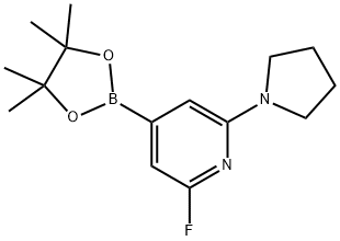 2-Fluoro-6-(pyrrolidin-1-yl)-4-(4,4,5,5-tetramethyl-1,3,2-dioxaborolan-2-yl)pyridine Struktur