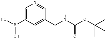(5-(((叔丁氧羰基)氨基)甲基)吡啶-3-基)硼酸 结构式