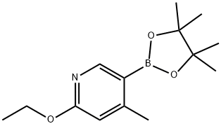 2-乙氧基-4-甲基-5-(4,4,5,5-四甲基-1,3,2-二氧杂环戊硼烷-2-基)吡啶,1309982-67-9,结构式