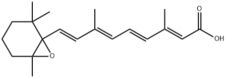 (2E,4E,6E,8E)-3,7-Dimethyl-9-(2,2,6-trimethyl-7-oxabicyclo[4.1.0]hept- 1-yl)-2,4,6,8-nonatetraenoic acid Struktur