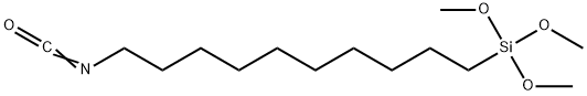 10-IsocyanatodecyltriMethoxysilane, 95% 化学構造式