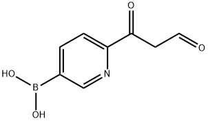(6-(3-オキソプロパノイル)ピリジン-3-イル)ボロン酸 化学構造式