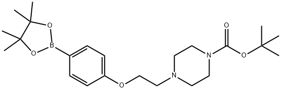 4-(2-(4-频哪醇硼酸酯苯氧基)乙基)哌嗪-1-甲酸叔丁酯, 1310404-00-2, 结构式