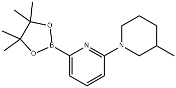 2-(3-甲基哌啶-1-基)-6-(4,4,5,5-四甲基-1,3,2-二氧杂硼烷-2-基)吡啶 结构式
