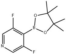 3,5-ジフルオロピリジン-4-ボロン酸ピナコールエステル 化学構造式