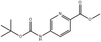 5-tert-Butoxycarbonylamino-pyridine-2-carboxylic acid methyl ester Struktur