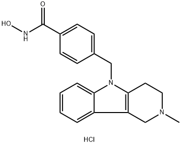 N-Hydroxy-4-[(1,2,3,4-tetrahydro-2-methyl-5H-pyrido[4,3-b]indol-5-yl)methyl]benzamide hydrochloride Structure