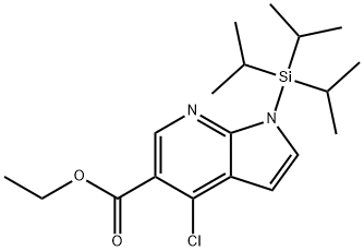 4-氯-1-(三异丙基甲硅烷基)-1H-吡咯并[2,3-B]吡啶-5-甲酸乙酯 结构式