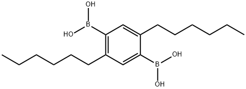 2,5-BIS(HEXYL)-1,4-BENZENEBIS(BORONIC ACID) 化学構造式