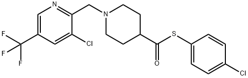 1-(3-Chloro-5-trifluoromethyl-pyridin-2-ylmethyl)-piperidine-4-carbothioic acid S-(4-chloro-ph Structure