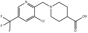 1-(3-Chloro-5-trifluoromethyl-pyridin-2-ylmethyl)-piperidine-4-carboxylic acid Structure