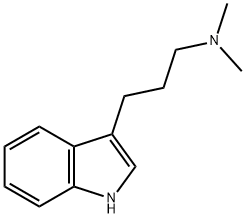 N,N-ジメチル-1H-インドール-3-プロパン-1-アミン 化学構造式